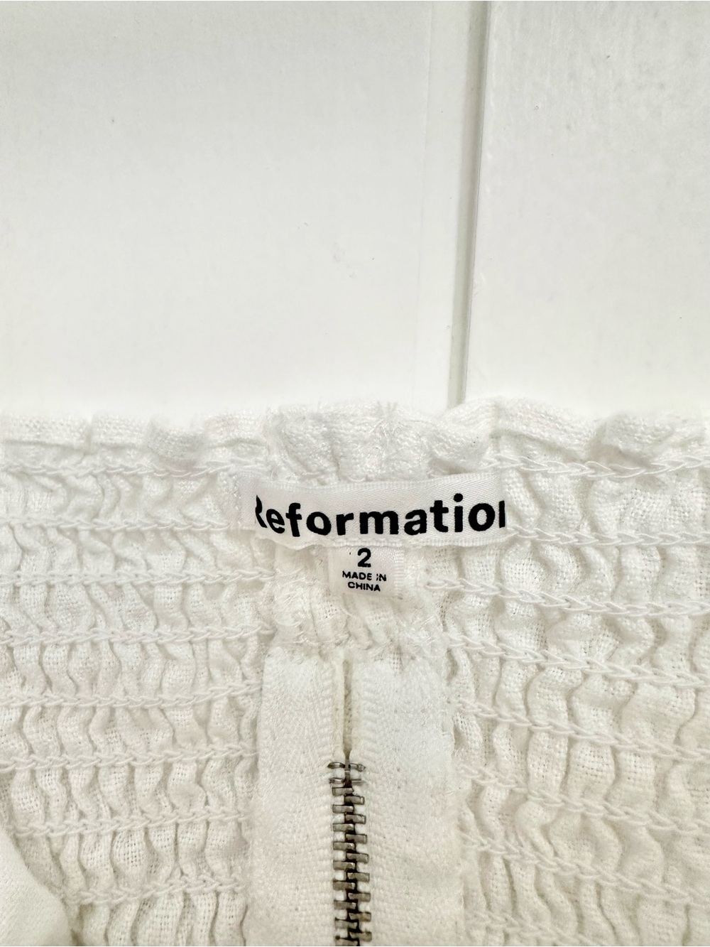 Reformation Rory Linen Top In White Size 2 - Picture 6 of 8